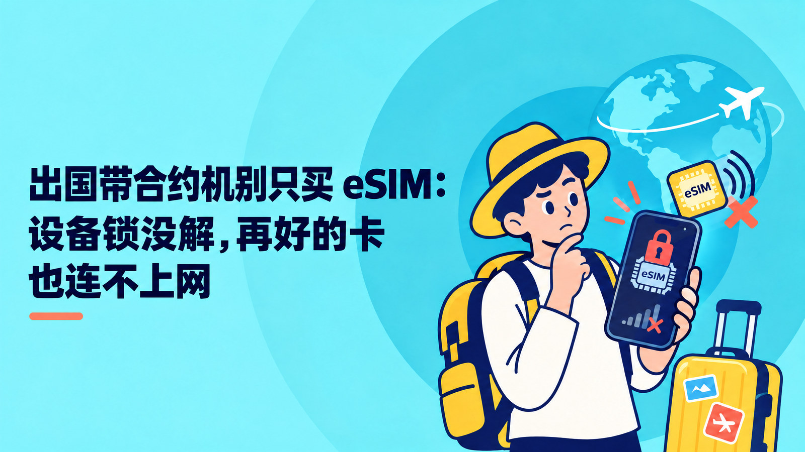 出国带合约机别只买 eSIM：设备锁没解，再好的卡也连不上网